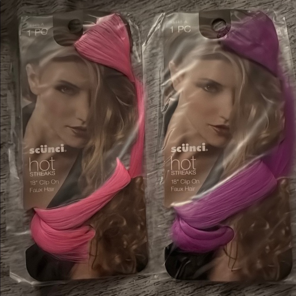 Scunci Hot Streaks Pink and Purple Clip-On Extensions